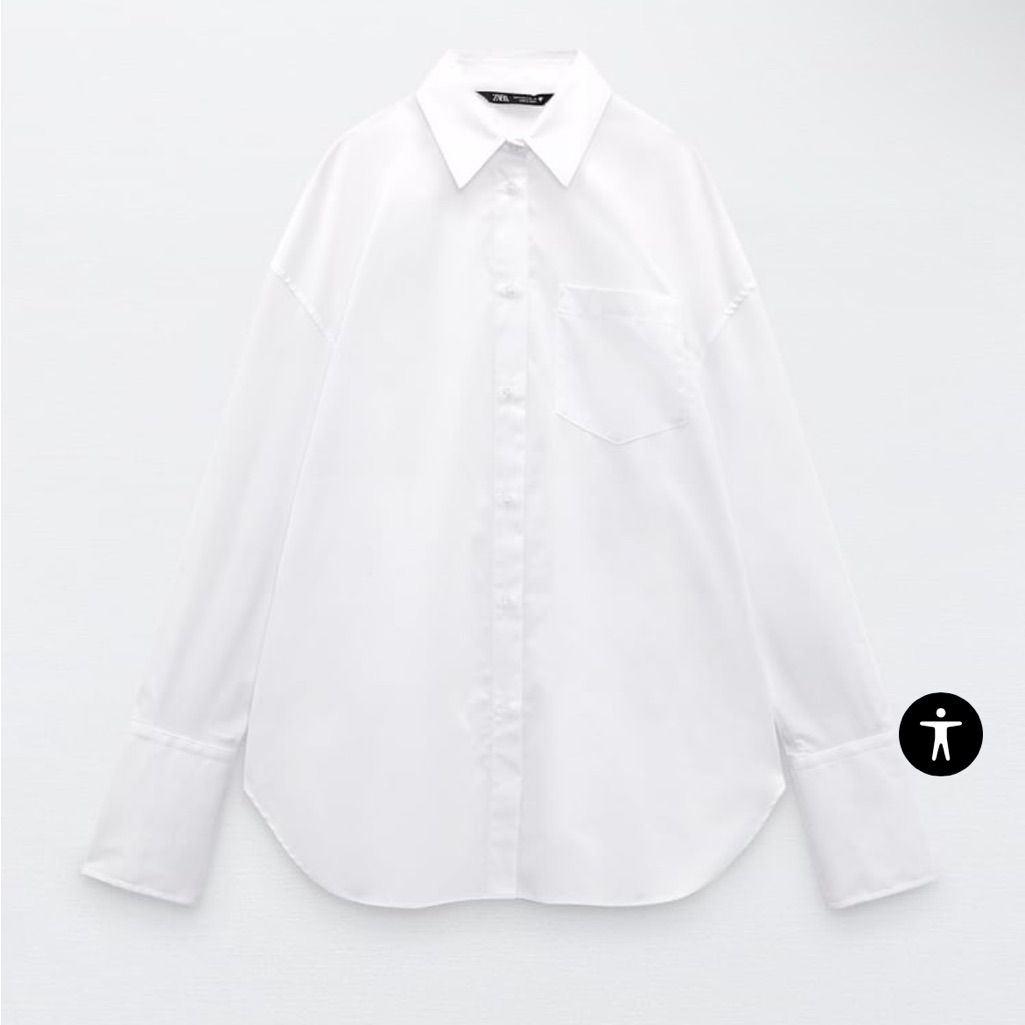 Zara White Oversized Shirt
